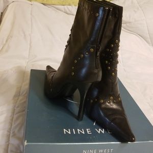 Beautiful Black Studded Nine West boots